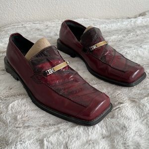 Giorgio Brutini Vintage Red Leather Square Loafers